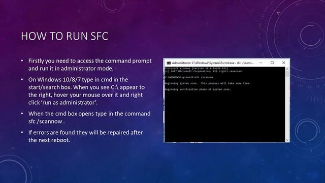 How to repair your windows system files with SFC . TG Productions
