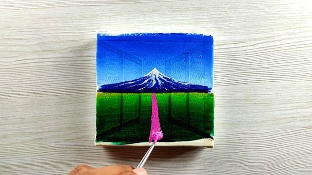 A Beautiful View from Window 💕 | Acrylic Painting for beginners | Mini Canvas Painting