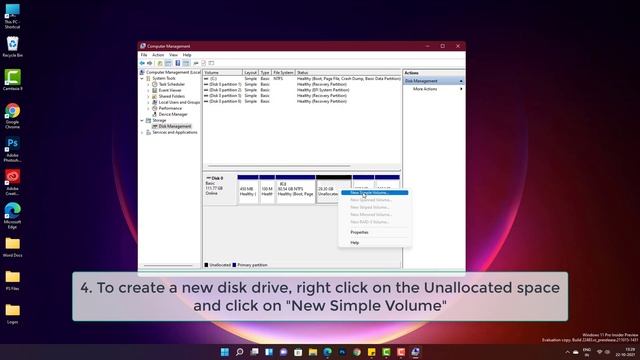 How to Create & Modify Disk Partition in Windows 11 #Windows11 #DiskPartition смотреть онлайн