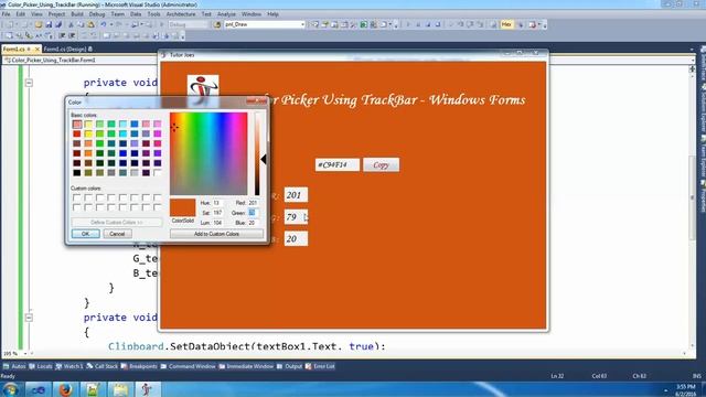 How To Create ColorPicker Using TrackBar In C#.Net Windows Application in Tamil смотреть онлайн