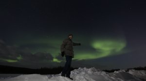 Мурманск и северное сияние