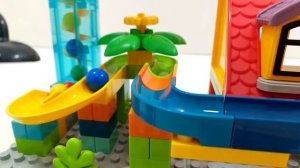 Satisfying ASMR Marble Run Coaster Race with Building Blocks, Lego Duplo, Elevator, and Animals