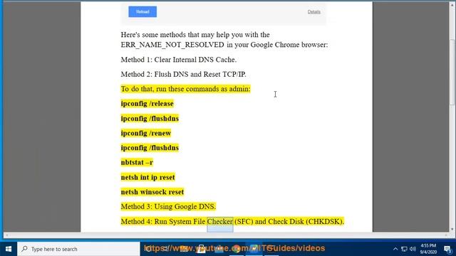 Fix ERR_NAME_NOT_RESOLVED in Google Chrome