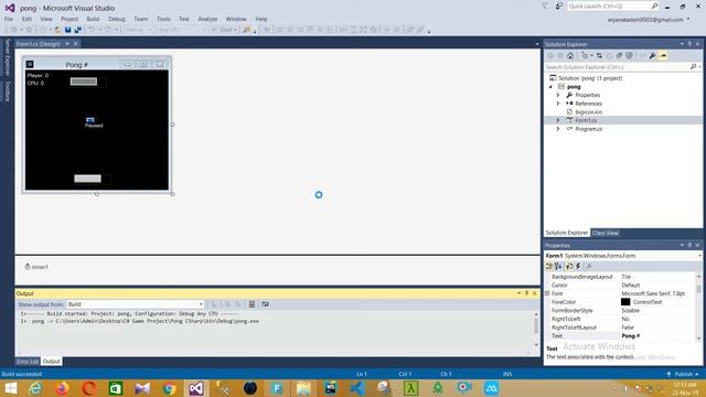 pong game project in c#.net with source code | gameing project in .net | visual studio projects