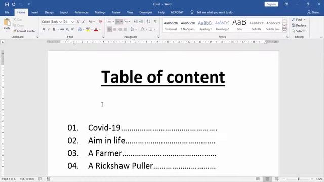 How to change font in table of contents word 2016 windows