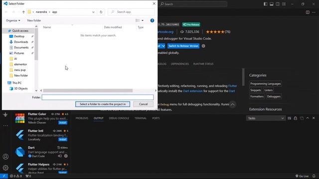 Flutter new web project not showing in Visual Studio command palette