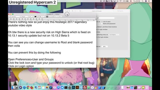 macOS High Sierra 10.13.2 Beta 5 - Unregistered Hypercam 2 Edition - How to fix root account bug смотреть онлайн