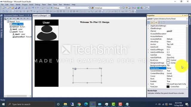 Flat UI Design windows C#