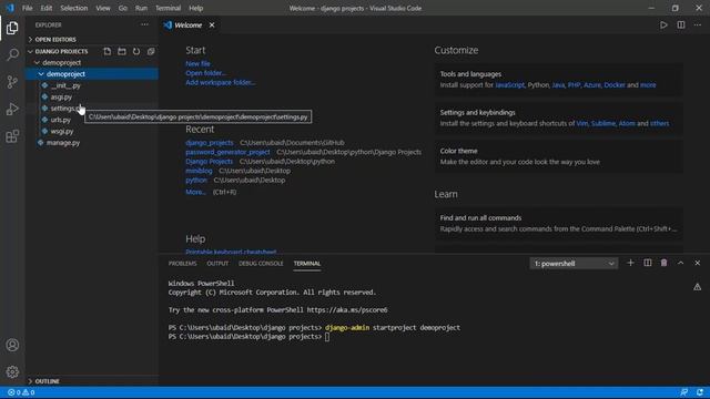 Install django on Windows10 | How to Install django in Visual Studio code |How to run django projec