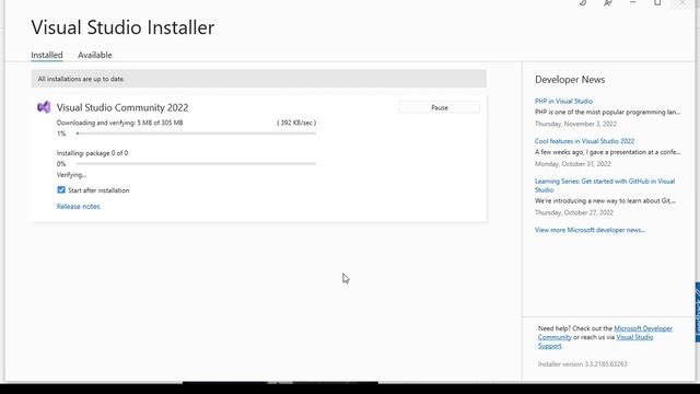 How to install Visual Studio 2022 on Windows 10