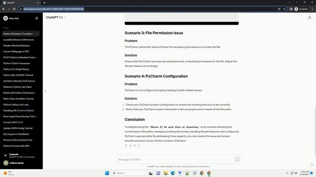 Python Pycharm Errno 2 No such file or directory