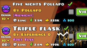 Triple Flask, Five Nights Pollapo | Geometry Dash