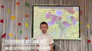 «Осыпаются астры в садах». Голованов Артём 6 лет, МБДОУ детский сад № 34 г. Ельца