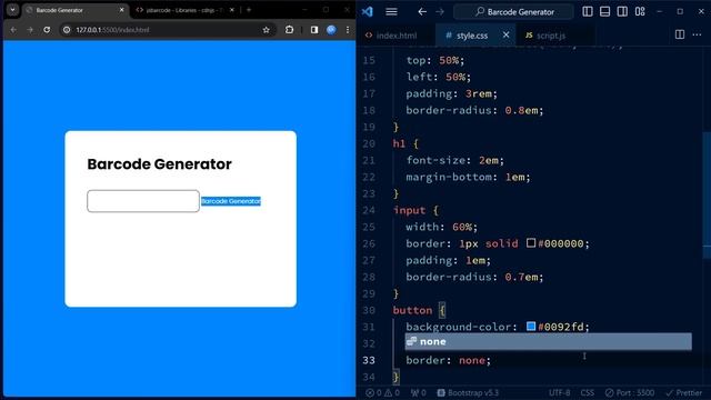 Barcode Generator | Javascript Project With Source Code