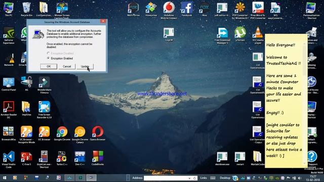 2 Layer Password Protection for Windows 8.1 / 7 / 10 PC at Startup (syskey pass code lock)