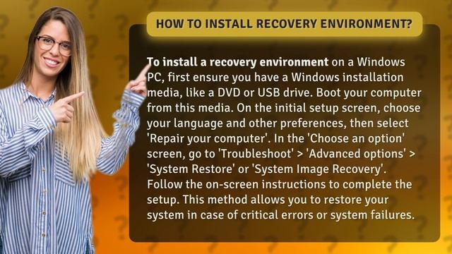 How to install recovery environment?