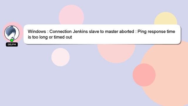 Windows : Connection Jenkins slave to master aborted : Ping response time is too long or timed out смотреть онлайн