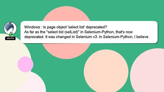 Windows : Is page object 'select list' deprecated? смотреть онлайн