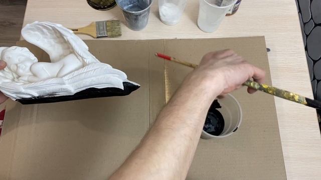 Гипсовые фигурки своими руками / БЫСТРАЯ ПОКРАСКА / Painting of a plaster statuette. смотреть онлайн