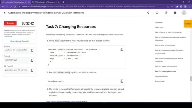 Automating the deployment of Windows Server VMs with Terraform Qwiklab