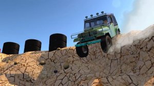 Cartoon. City racing on jeep and monster truck. Cartoon #