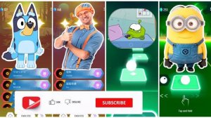 Bluey Bingo 🆚 Blippi 🆚 Om Nom 🆚 Minions Dave. 🎶 Tiles Hop EDM Rush!