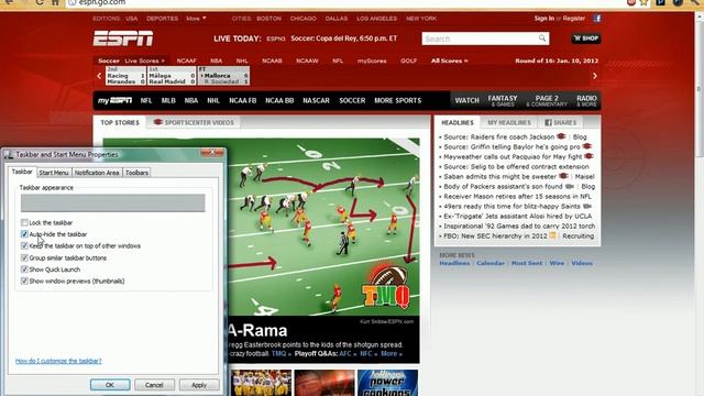 How to Hide the taskbar in Windows Vista смотреть онлайн