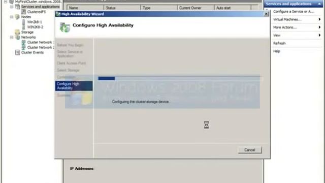 Configuring File Server Failover Cluster Windows Server 2008 смотреть онлайн