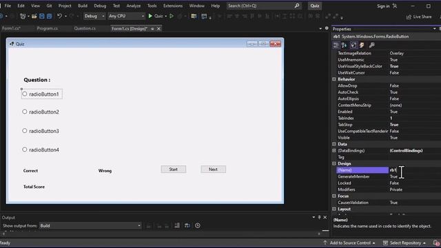 Quiz System in Windows Desktop Application C# (.NetFrame) |LEARNWITHANAS|#programming
