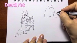 Рисуем Жихарку, Лису, Кота и Воробья🥰 Как нарисовать персонажей из мультфильмов? Drawing cartoons