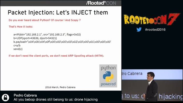 Pedro Cabrera - All your bebop drones still belong to us: drone hijacking [RootedCON 2016 - ESP]