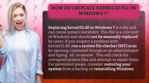 How do I replace kernel32 DLL in Windows 7?