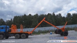 Автопоезд на шасси Урал 44202-3511-80 с лесовозным прицепом-роспуском