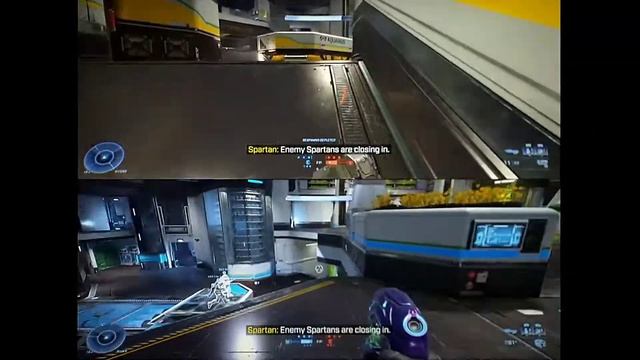 XB1X Halo Infinite G17 S1, 2P local splitscreen Attrition on Aquarius, Thruster Pack gameplay. смотреть онлайн