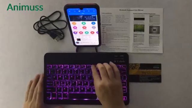 Universal Slim Portable Wireless Blue tooth 3.0 Backlit Keyboard