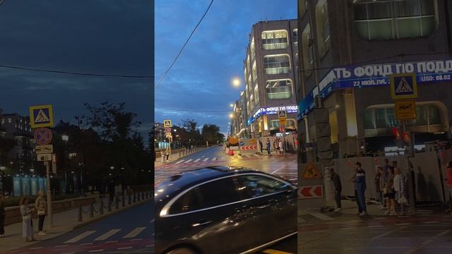 Ночная подсветка Никитского бульвара в Москве