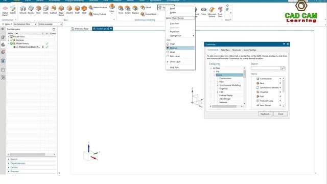 Siemens NX Tutorials #1.2 | Customize Tool Bar - Menu Bar - Ribbon Bar in NX 1953 series version смотреть онлайн