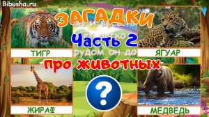 ЗАГАДКИ ПРО ЖИВОТНЫХ - Часть 2 | Загадки для детей