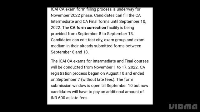ICAI EXAM NOVEMBER 2022:CA INTER AND FINAL FORM CORRECTION WINDOW OPEN, HOW TO MAKE CHANGE,EXAM DAT смотреть онлайн