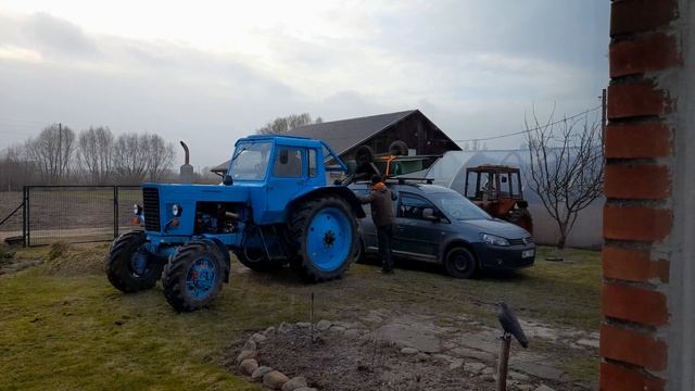 Погрузка прицепа на авто.