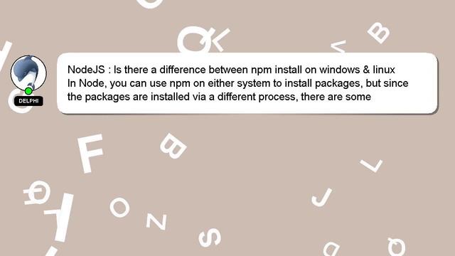 NodeJS : Is there a difference between npm install on windows & linux смотреть онлайн