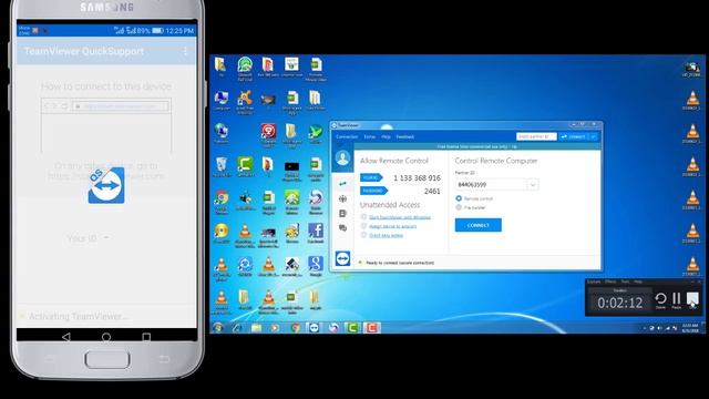 how to share mobile screen on computer or laptop with using Teamviewer softwar and app смотреть онлайн