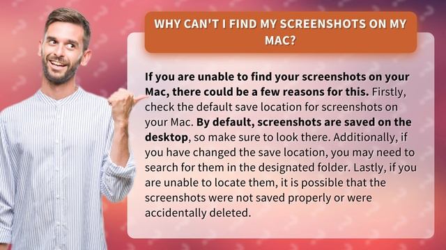 Why can't I find my screenshots on my Mac?