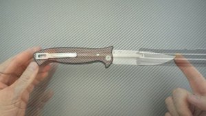 Складной нож Разведчика Reptilian "HP" carbon red, D2, краткий видео обзор и распаковка