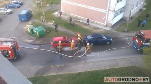 AutoGrodno.by: Пожар автомобиля в Гродно, который покатился и придавил спасателя МЧС