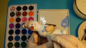 МК ватная игрушка "снеговик"  Часть 4.   DIY  spun cotton toy "snowmen" Part 4.