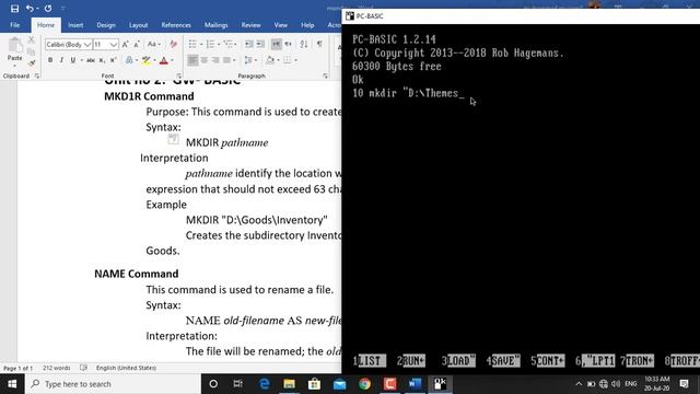 MKDIR command RENUM command смотреть онлайн