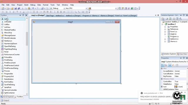 Membuat data Input/output dan MessageBox menggunakan C#/C Sharp смотреть онлайн
