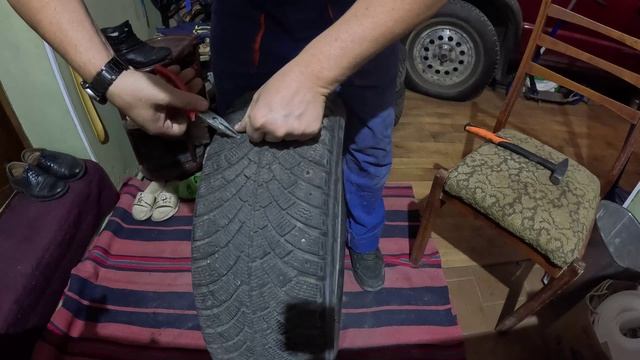 Дошиповка зимней резины ремонтными шипами. Ремшип.