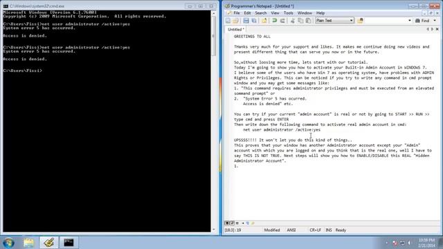 Activate Built in Administrator Account in Windows 7 Ultimate смотреть онлайн